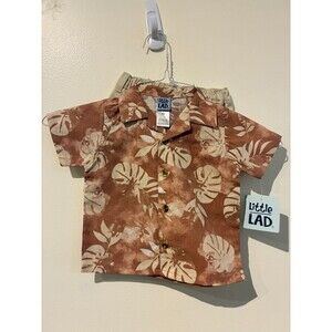 NWT Little Lad Tropical Outfit - Orange & Tan - 12M